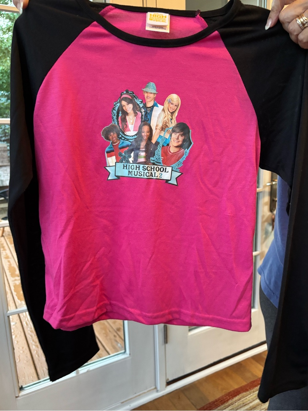 Vintage Hot Pink & Black High School Musical 2 Raglan Long Sleeve Tee